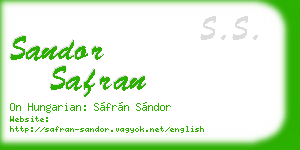 sandor safran business card