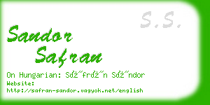 sandor safran business card